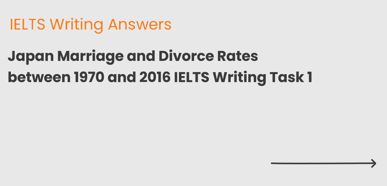 Japan Marriage and Divorce Rates between 1970 and 2016 IELTS Writing Task 1